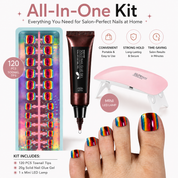 120PCS Electroplated Toenail Set – Pre-sized S/M/L