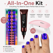 120PCS Electroplated Toenail Set – Pre-sized S/M/L