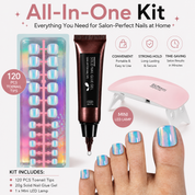 120PCS Electroplated Toenail Set – Pre-sized S/M/L
