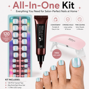 120PCS Electroplated Toenail Set – Pre-sized S/M/L