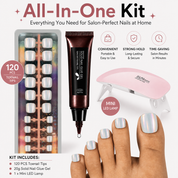 120PCS Electroplated Toenail Set – Pre-sized S/M/L