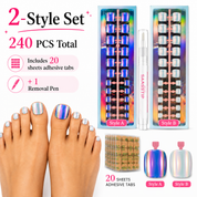240PCS Electroplated Toenail Stick & Remove Kit