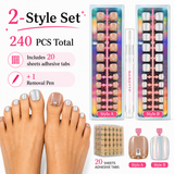 240PCS Electroplated Toenail Stick & Remove Kit