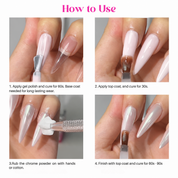 3PCs Pink Glazed Nail Kit