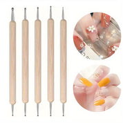 Dual-Ended Nail Silicone Pen｜5-Piece Set for Rhinestone & Painting