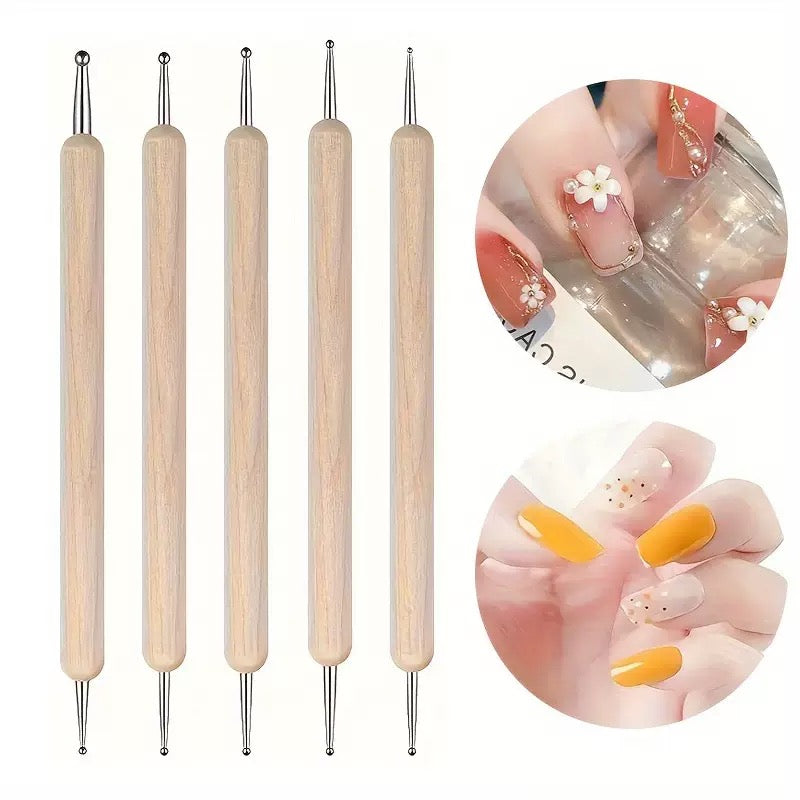 Dual-Ended Nail Silicone Pen｜5-Piece Set for Rhinestone & Painting