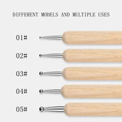 Dual-Ended Nail Silicone Pen｜5-Piece Set for Rhinestone & Painting