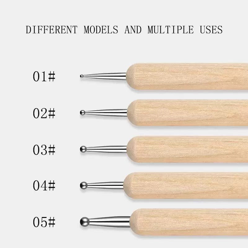Dual-Ended Nail Silicone Pen｜5-Piece Set for Rhinestone & Painting