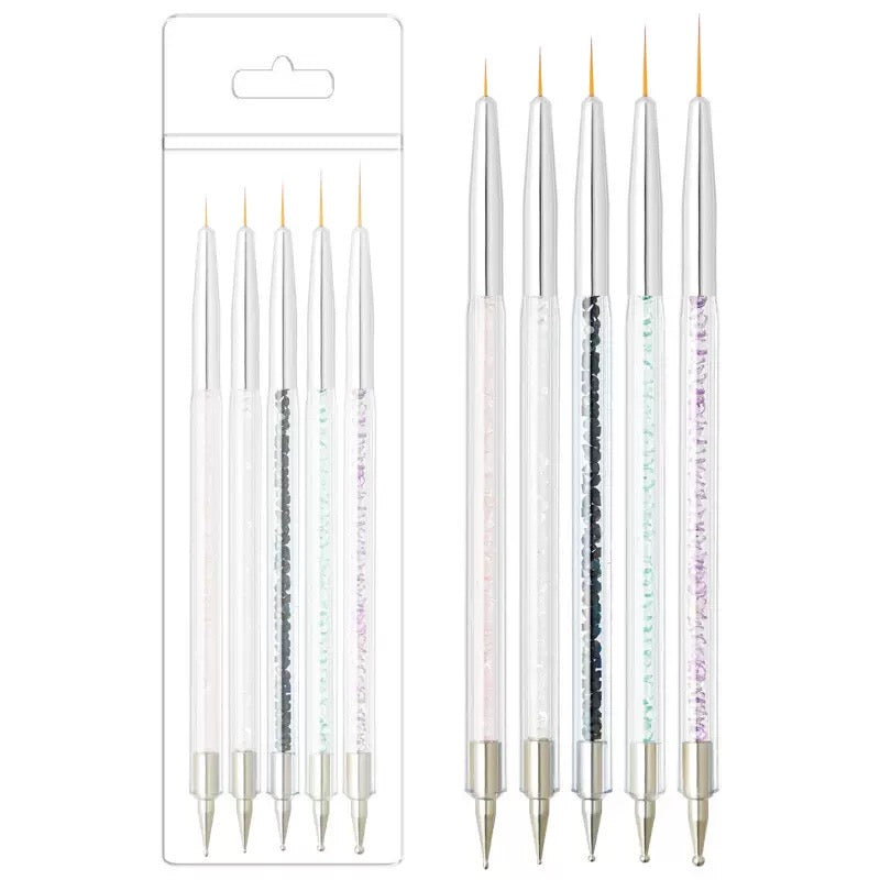 Dual-Ended Nail Silicone Pen｜5-Piece Set for Rhinestone & Painting