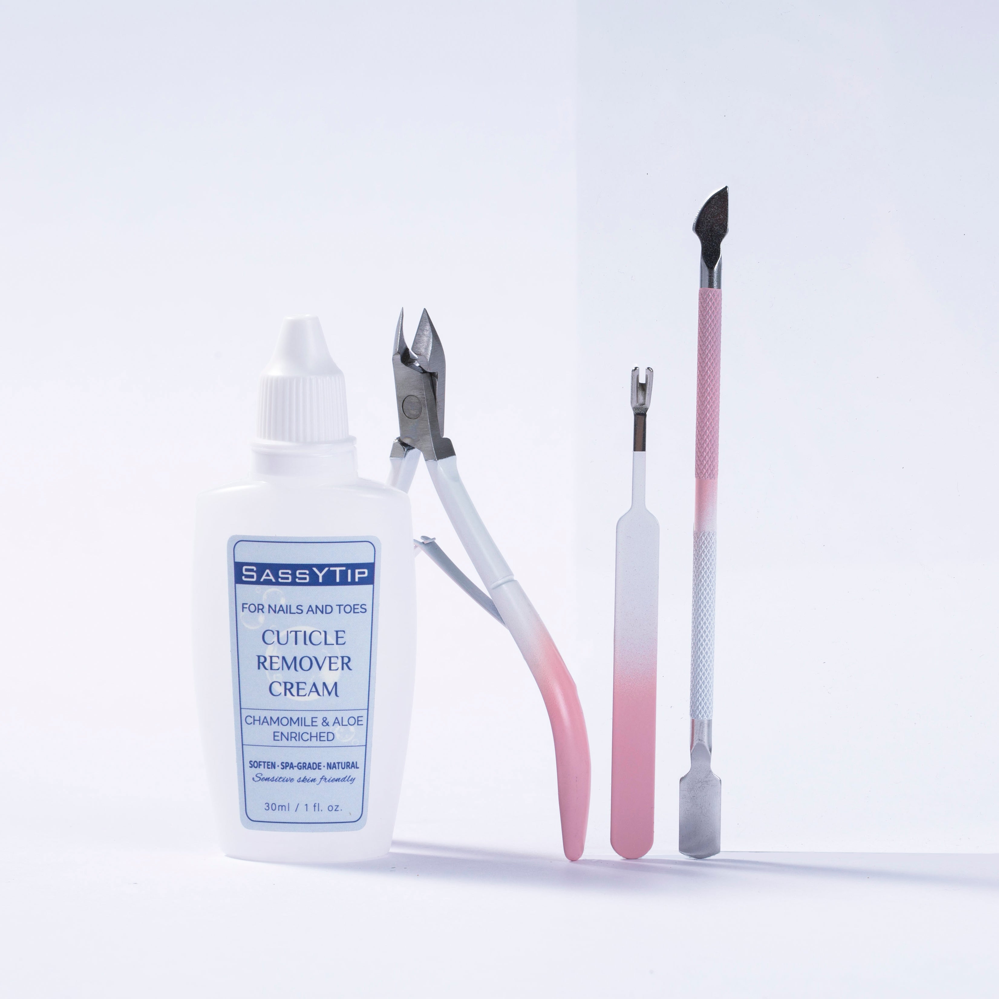 Kit para cutículas SassyTip Pro: tijeras de precisión y crema para cutículas