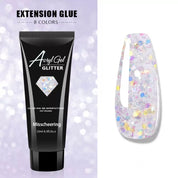 Glitter Poly Nail Gel, Extensions with Sparkle