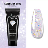 Glitter Poly Nail Gel, Extensions with Sparkle