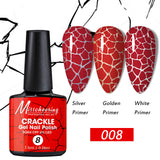 Crackle Nail Gel (3 Bases 10 Colors) - Quick-Dry UV/LED Crack Nail Polish for Stylish Ice-Crack Manicure