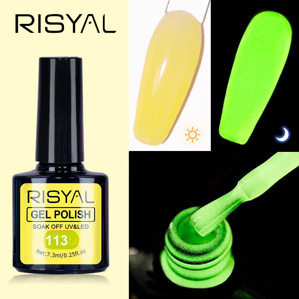 Glow-in-the-Dark Gel Polish - For Neon Star Nails, Long-Lasting Luminous Effect in Dark, 12 Colors Available