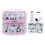 3.1mm Mini Sanding Bands Box - 120~240 pcs Multi-Grit Set for Nail Prep & Cuticle Care