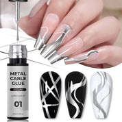 5ml Metallic Nail Line Gel - High-Density Metal Effect for Nail Art & Edge Design