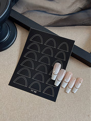 Beginner DIY Hollow Nail Art Sticker Spray Painting: Ethereal French Heart Butterfly Moon Stamping Template Sticker Aid Tool.