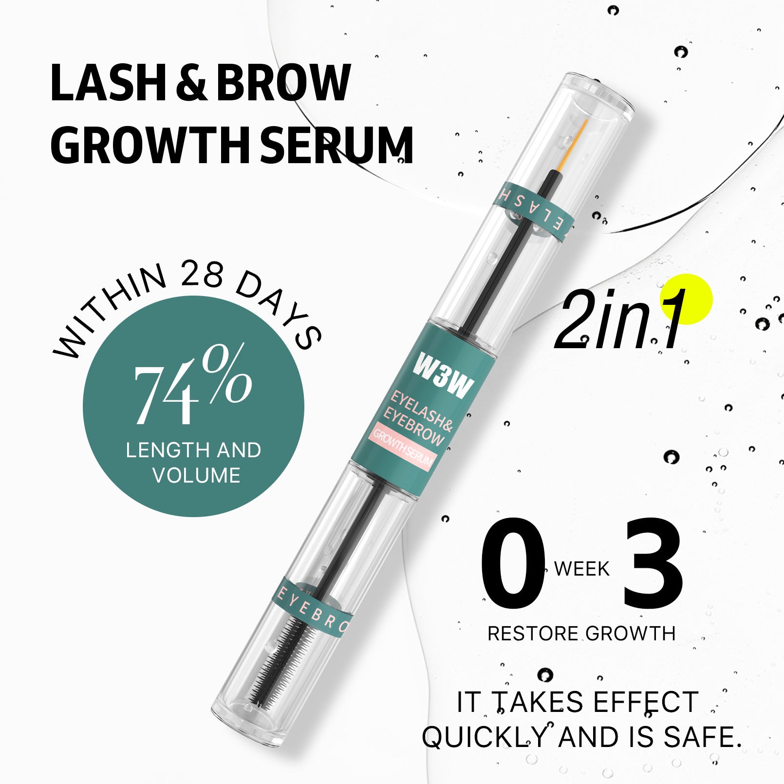 SassyTip 2-in-1 Lash &amp; Brow Growth Serum – Naturally Fuller Lashes &amp; Brows in 4 Weeks