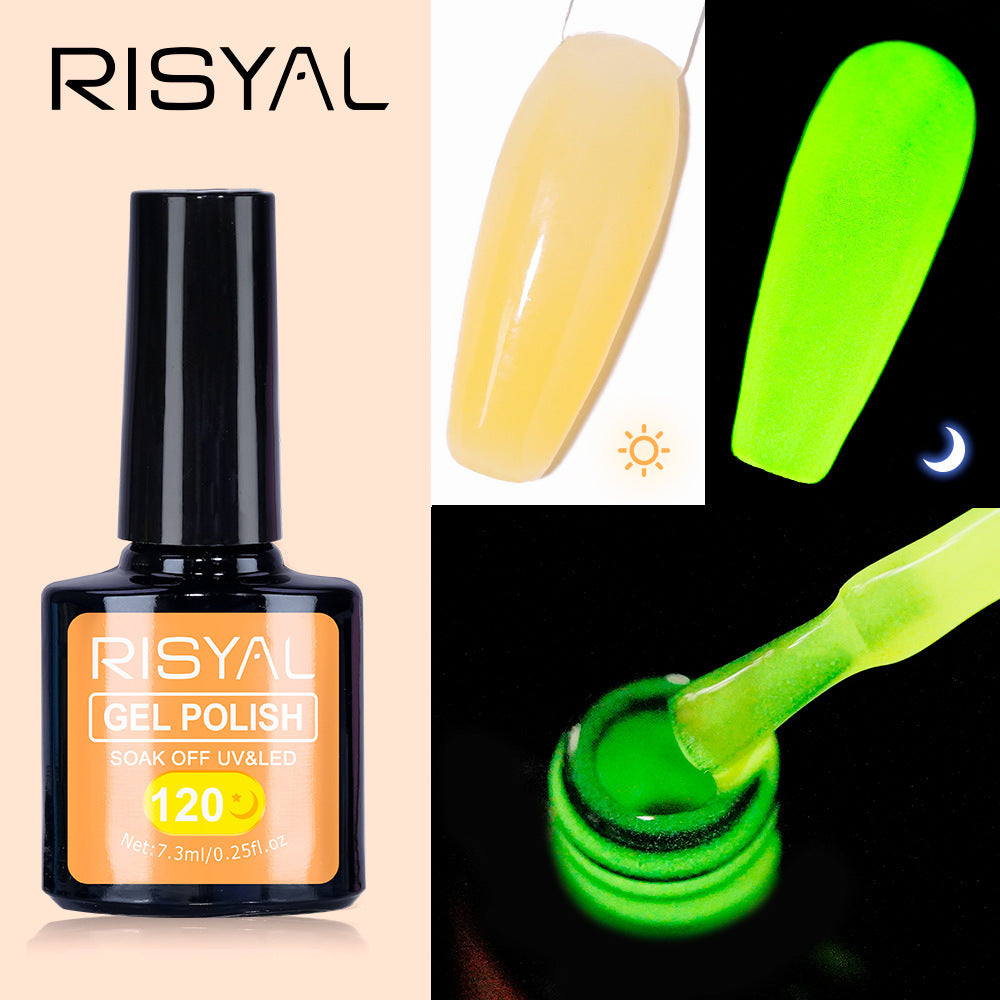 Glow-in-the-Dark Gel Polish - For Neon Star Nails, Long-Lasting Luminous Effect in Dark, 12 Colors Available