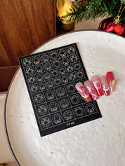 Beginner DIY Hollow Nail Art Sticker Spray Painting: Ethereal French Heart Butterfly Moon Stamping Template Sticker Aid Tool.