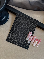 Beginner DIY Hollow Nail Art Sticker Spray Painting: Ethereal French Heart Butterfly Moon Stamping Template Sticker Aid Tool.