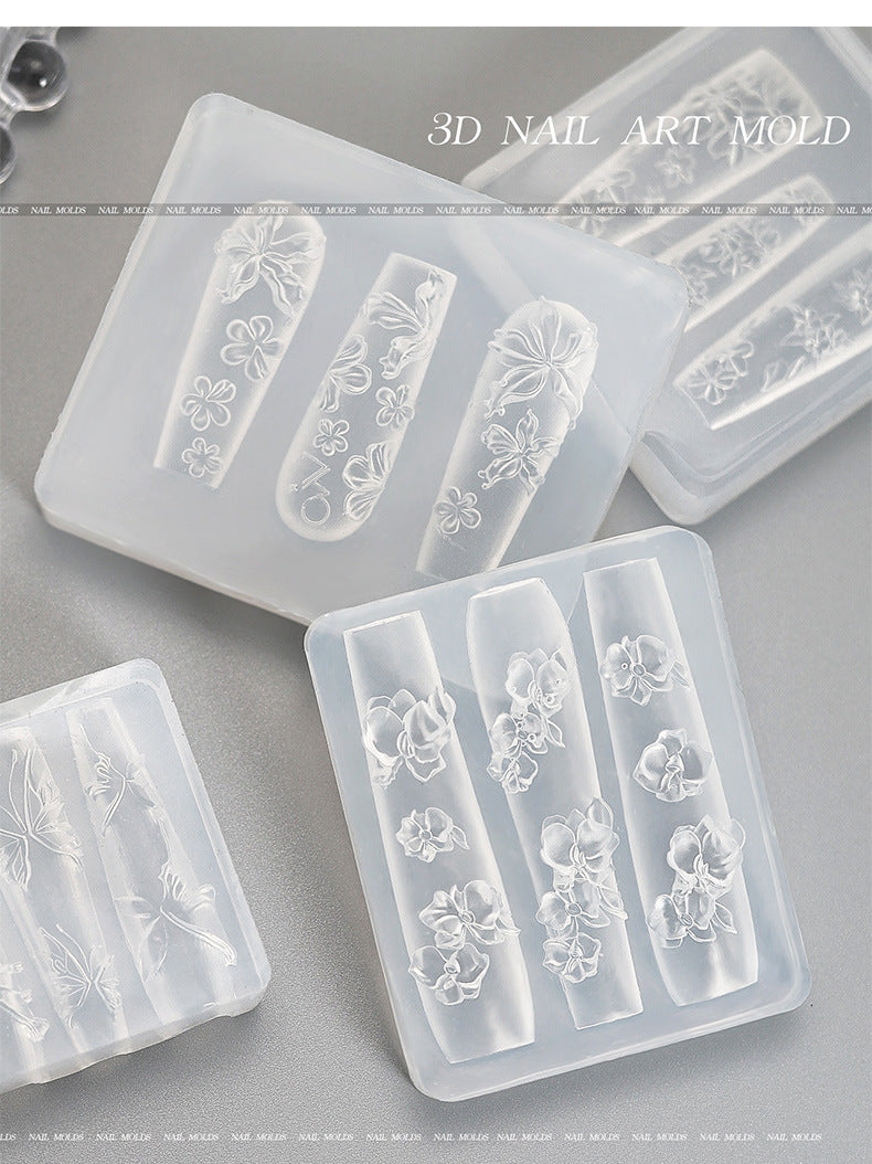 3D Nail Art Silicone Molds Set | Create Fairy-Style Embossed Nails Effortlessly