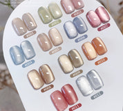 White Moonlight Ceramic Cat Eye Gel - Crystal White Winter Nails