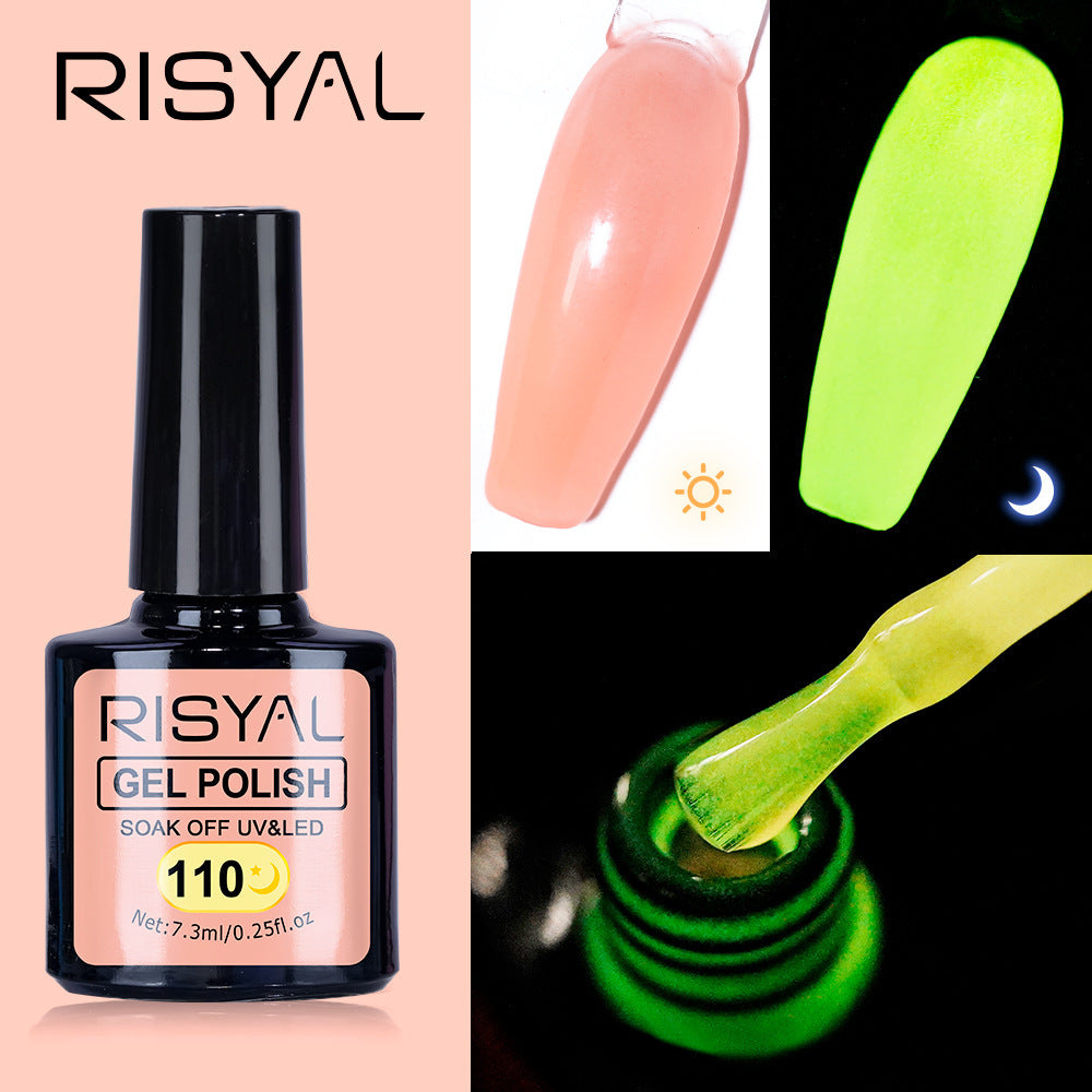 Glow-in-the-Dark Gel Polish - For Neon Star Nails, Long-Lasting Luminous Effect in Dark, 12 Colors Available
