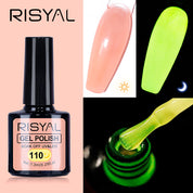 Glow-in-the-Dark Gel Polish - For Neon Star Nails, Long-Lasting Luminous Effect in Dark, 12 Colors Available