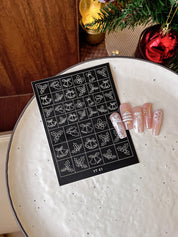 Beginner DIY Hollow Nail Art Sticker Spray Painting: Ethereal French Heart Butterfly Moon Stamping Template Sticker Aid Tool.