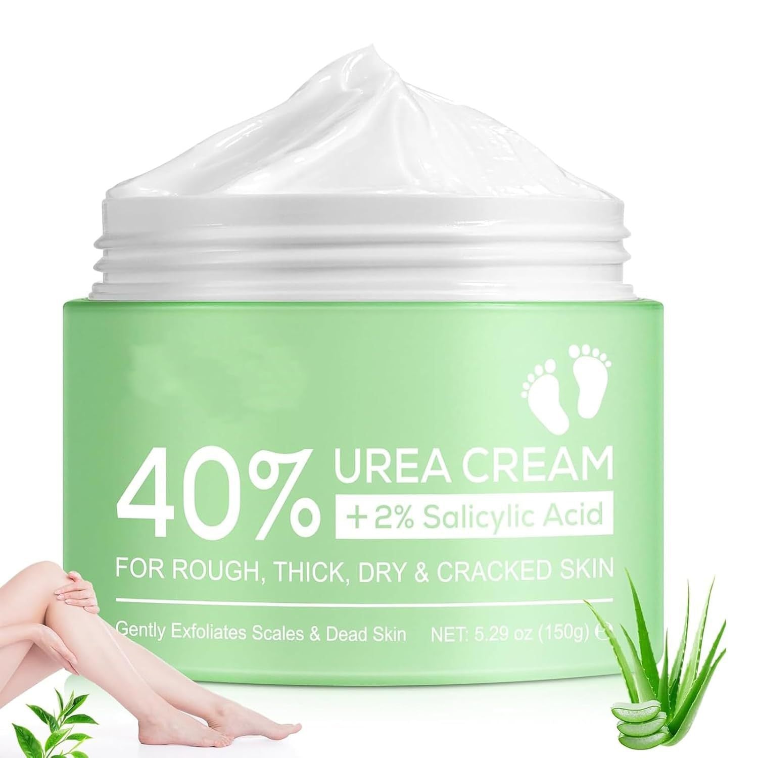 40% Urea + 2% Salicylic Acid Hand & Foot Cream | "One-Step Polish" for Dry, Cracked Skin
