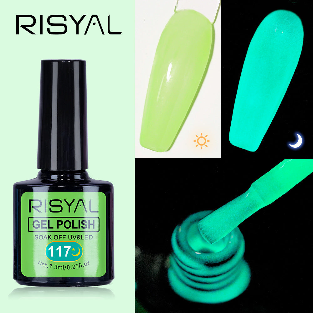 Glow-in-the-Dark Gel Polish - For Neon Star Nails, Long-Lasting Luminous Effect in Dark, 12 Colors Available