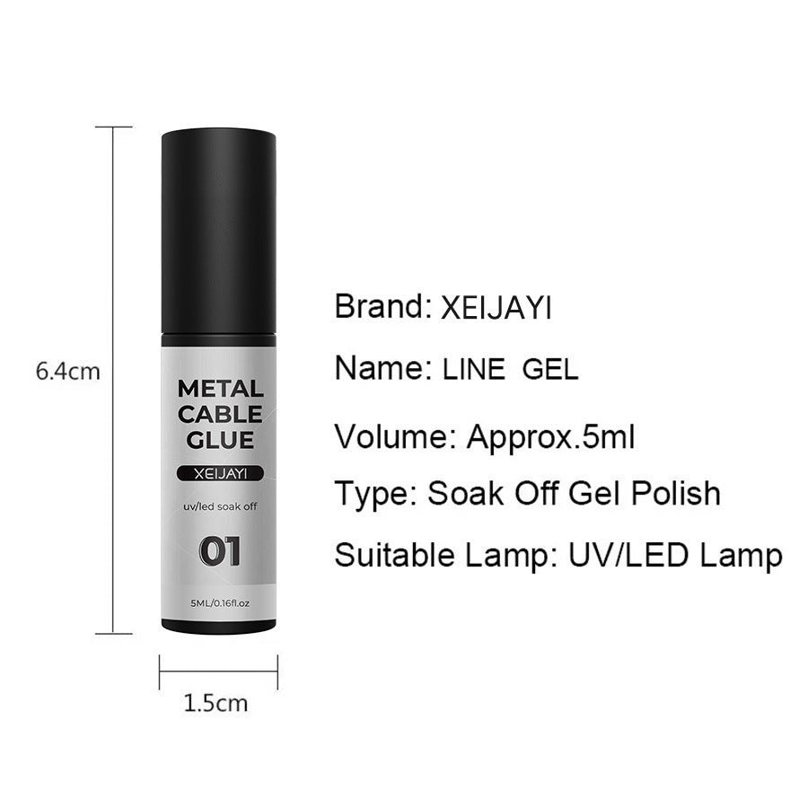 5ml Metallic Nail Line Gel - High-Density Metal Effect for Nail Art & Edge Design