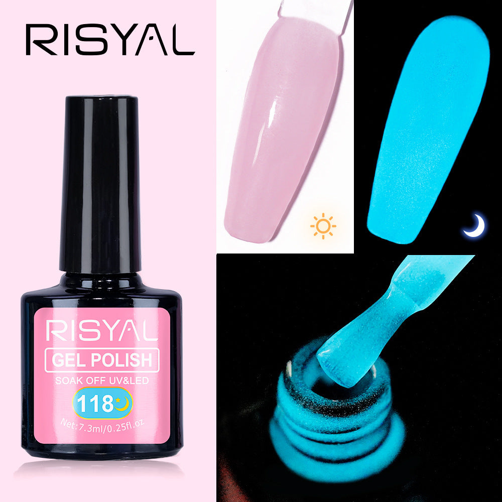 Glow-in-the-Dark Gel Polish - For Neon Star Nails, Long-Lasting Luminous Effect in Dark, 12 Colors Available