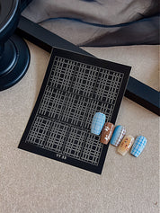 Beginner DIY Hollow Nail Art Sticker Spray Painting: Ethereal French Heart Butterfly Moon Stamping Template Sticker Aid Tool.