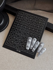 Beginner DIY Hollow Nail Art Sticker Spray Painting: Ethereal French Heart Butterfly Moon Stamping Template Sticker Aid Tool.