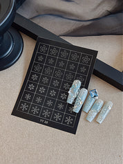 Beginner DIY Hollow Nail Art Sticker Spray Painting: Ethereal French Heart Butterfly Moon Stamping Template Sticker Aid Tool.