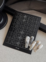 Beginner DIY Hollow Nail Art Sticker Spray Painting: Ethereal French Heart Butterfly Moon Stamping Template Sticker Aid Tool.