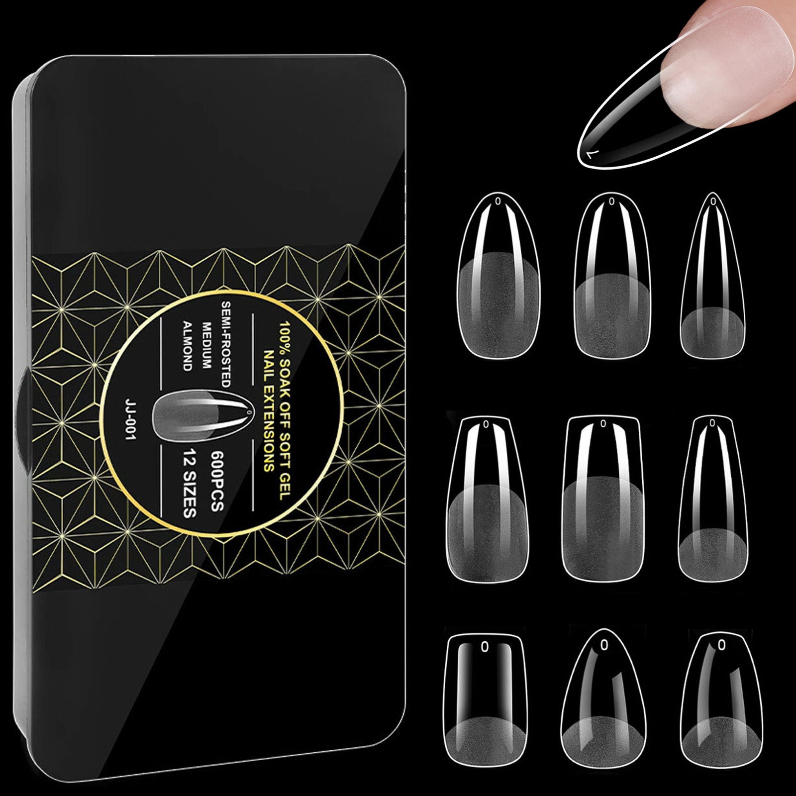 600pcs Half-Matte Seamless Nail Tips Set – Natural Fit, Premium Press-On Perfection