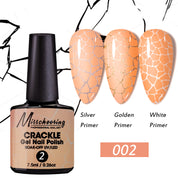 Crackle Nail Gel (3 Bases 10 Colors) - Quick-Dry UV/LED Crack Nail Polish for Stylish Ice-Crack Manicure