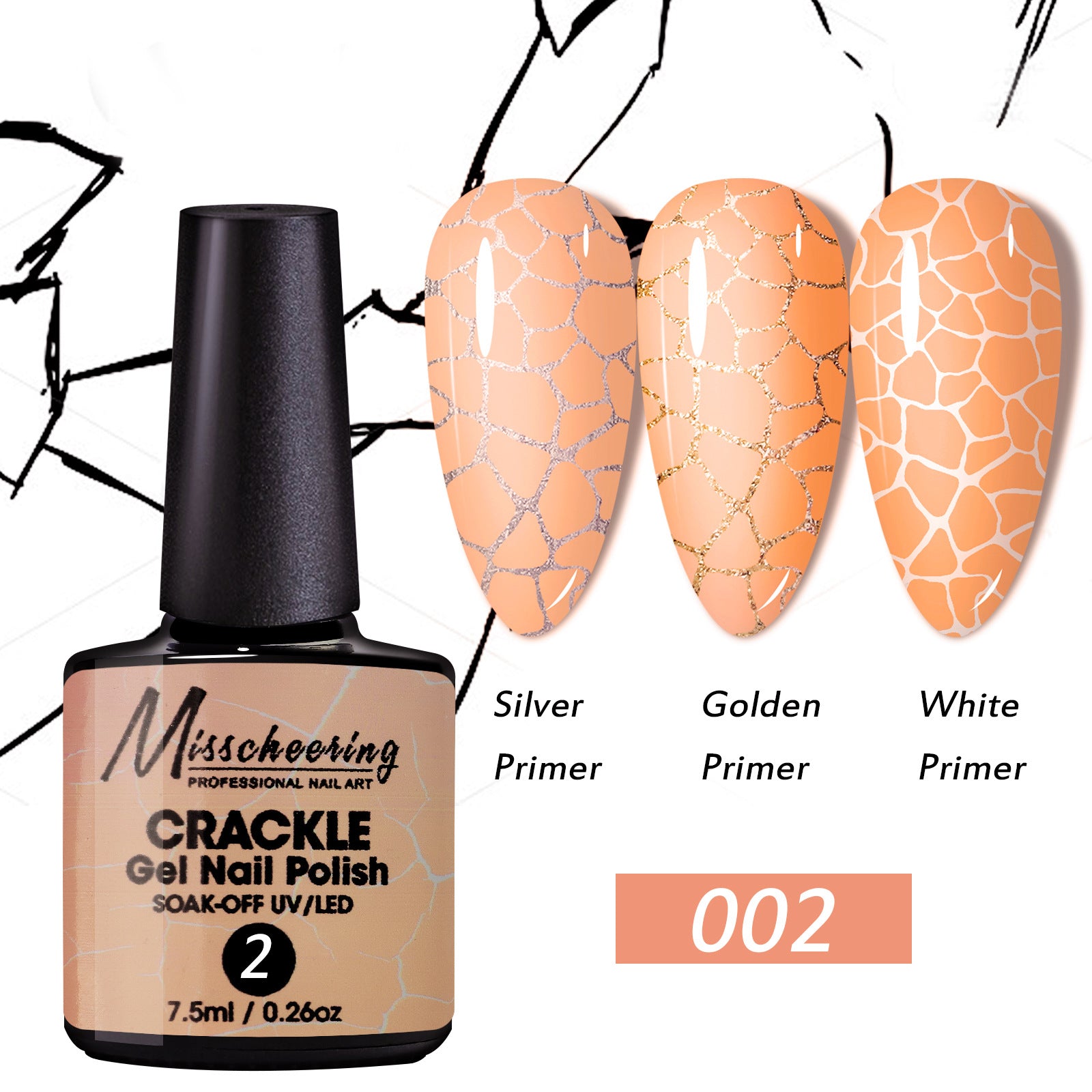 LED Crack Nail Polish for Stylish Ice-Crack Manicure
