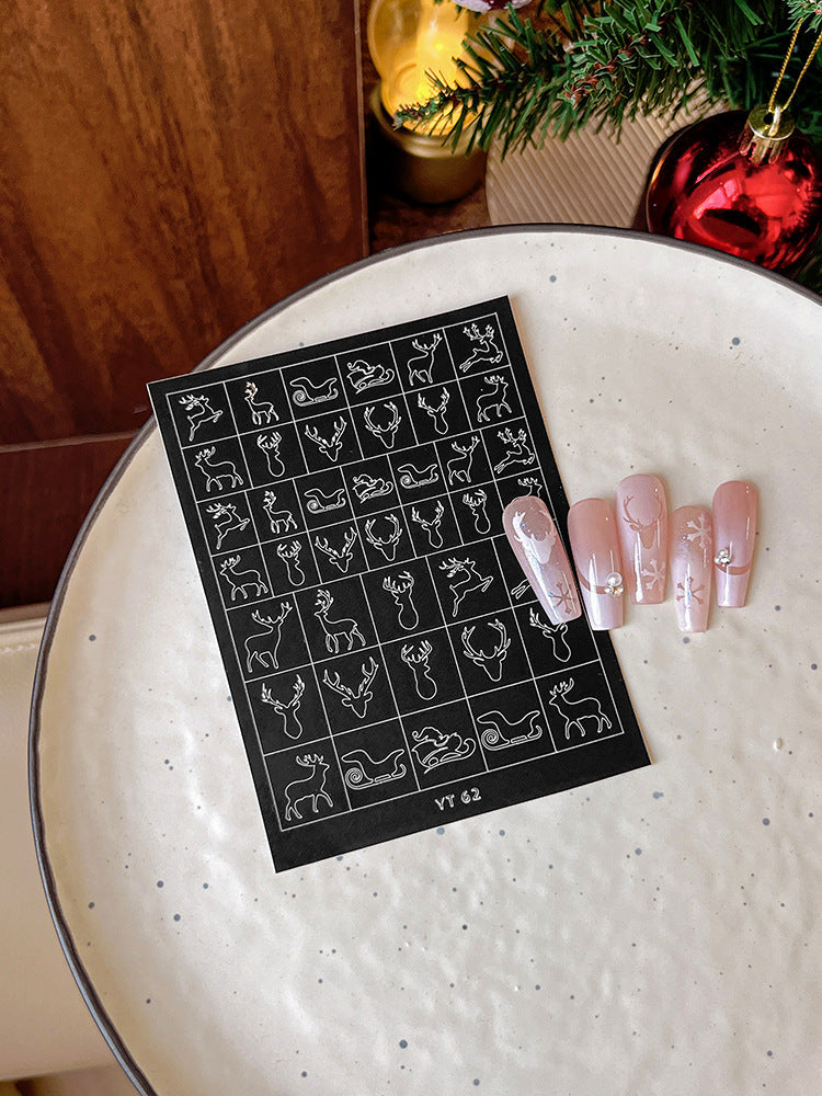 Beginner DIY Hollow Nail Art Sticker Spray Painting: Ethereal French Heart Butterfly Moon Stamping Template Sticker Aid Tool.