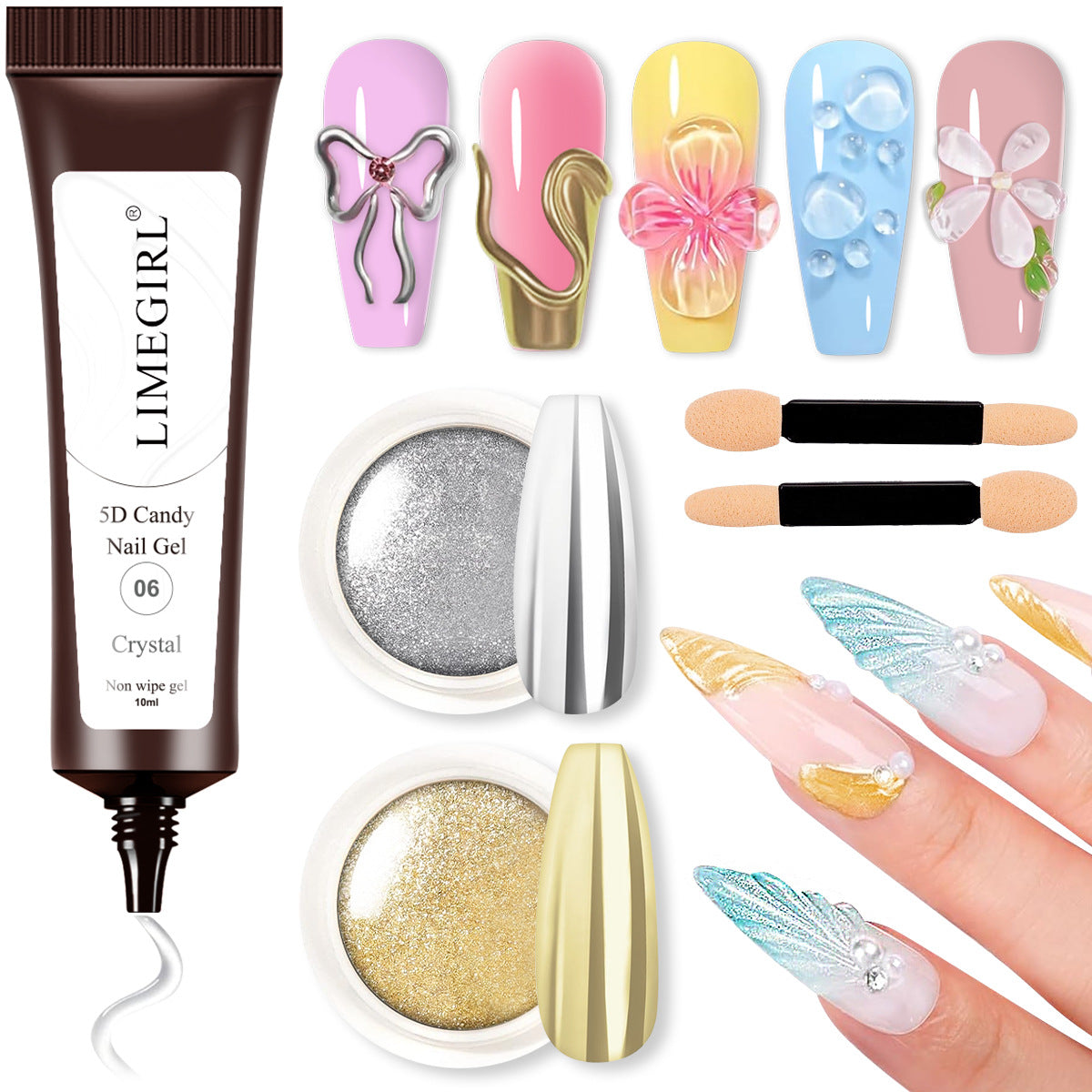 5D 3D Candy Gel | Solid Nail Polish Gel | Clear Sculpting 3D Gel