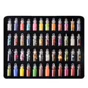 48-Color Glass Jar Nail Art Kit - Hex Glitter, Caviar Beads & Sparkling Sequins for DIY Nail Design