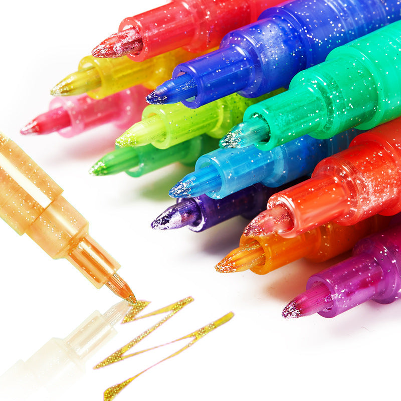 12-Color Nail Art Pen Set - DIY Nail Design Brush Kit for Drawing, Lining & Dotting