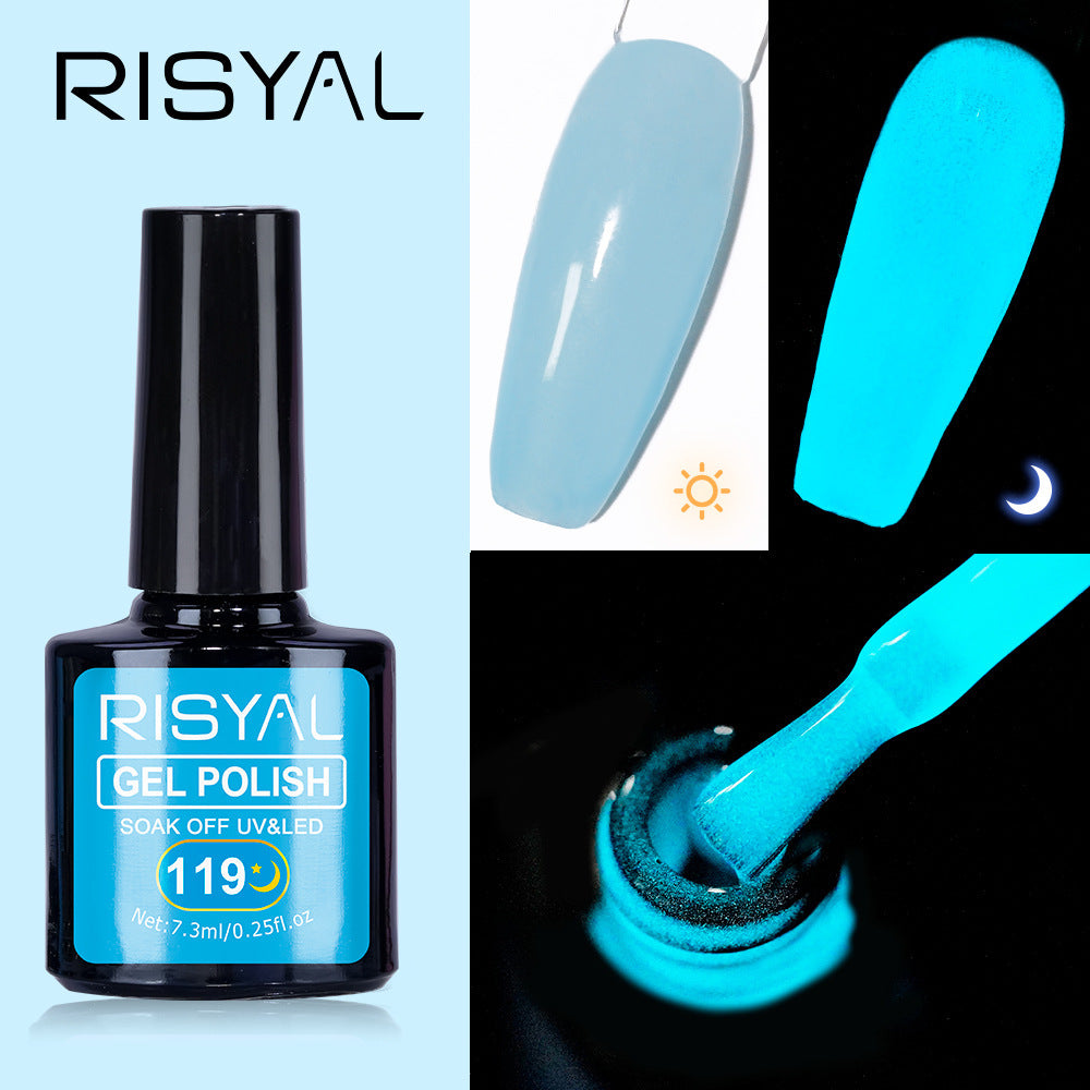 Glow-in-the-Dark Gel Polish - For Neon Star Nails, Long-Lasting Luminous Effect in Dark, 12 Colors Available