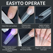 4th Gen Thin Dog Trapezoid Nail Tips - T-Shape No-File Glueless Press-On Nails