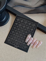 Beginner DIY Hollow Nail Art Sticker Spray Painting: Ethereal French Heart Butterfly Moon Stamping Template Sticker Aid Tool.