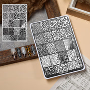 Premium Large Nail Stamping Plate with Backing Board - Cartoon & Oriental Bow Patterns Professional Nail Art Tool