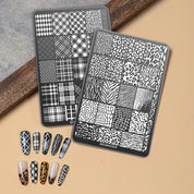 Premium Large Nail Stamping Plate with Backing Board - Cartoon & Oriental Bow Patterns Professional Nail Art Tool